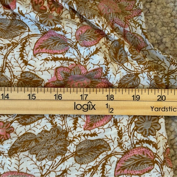 Lucky Brand Pink and Brown Floral Blouse Large - Picture 5 of 6